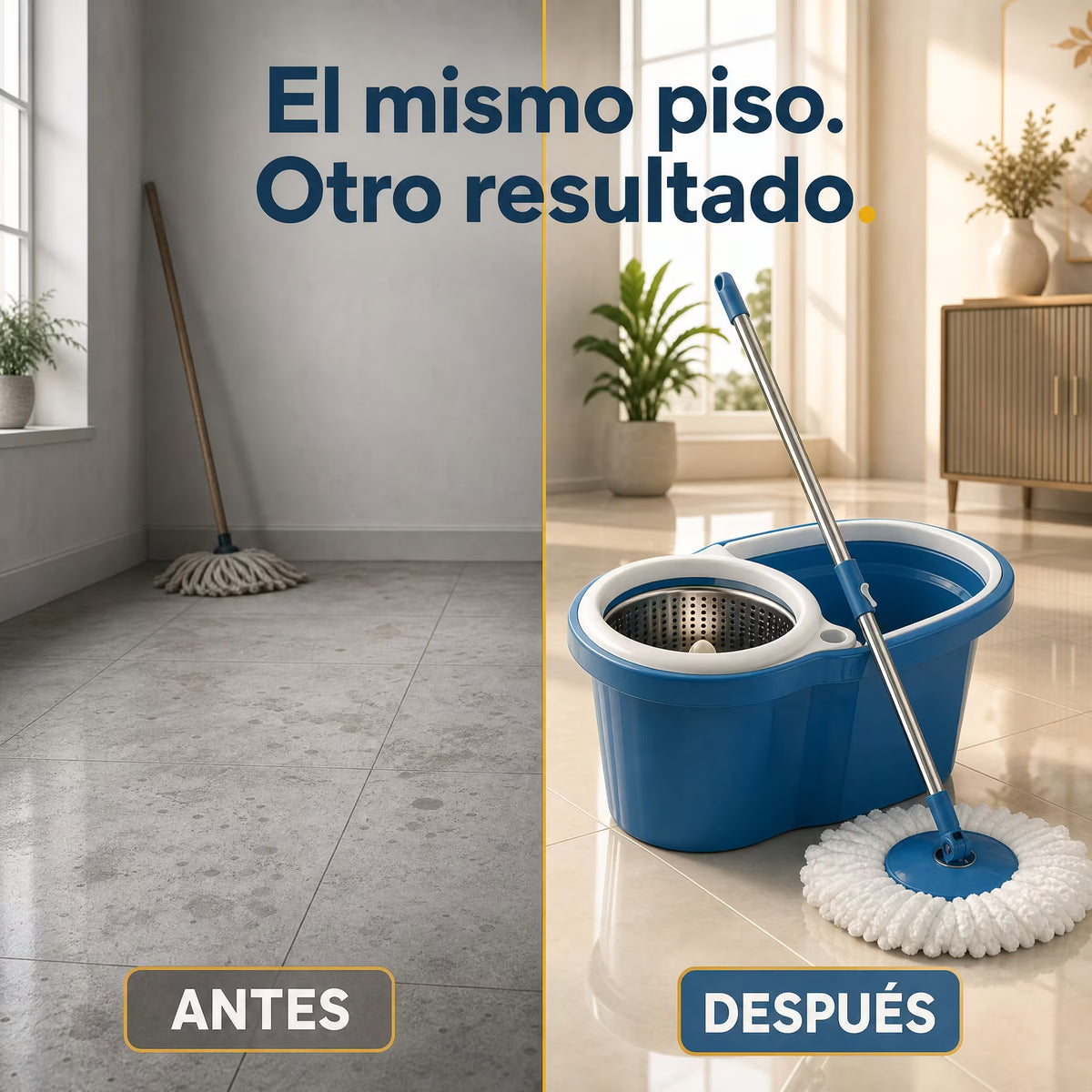 Trapeador Giratorio 360° con Balde Escurridor