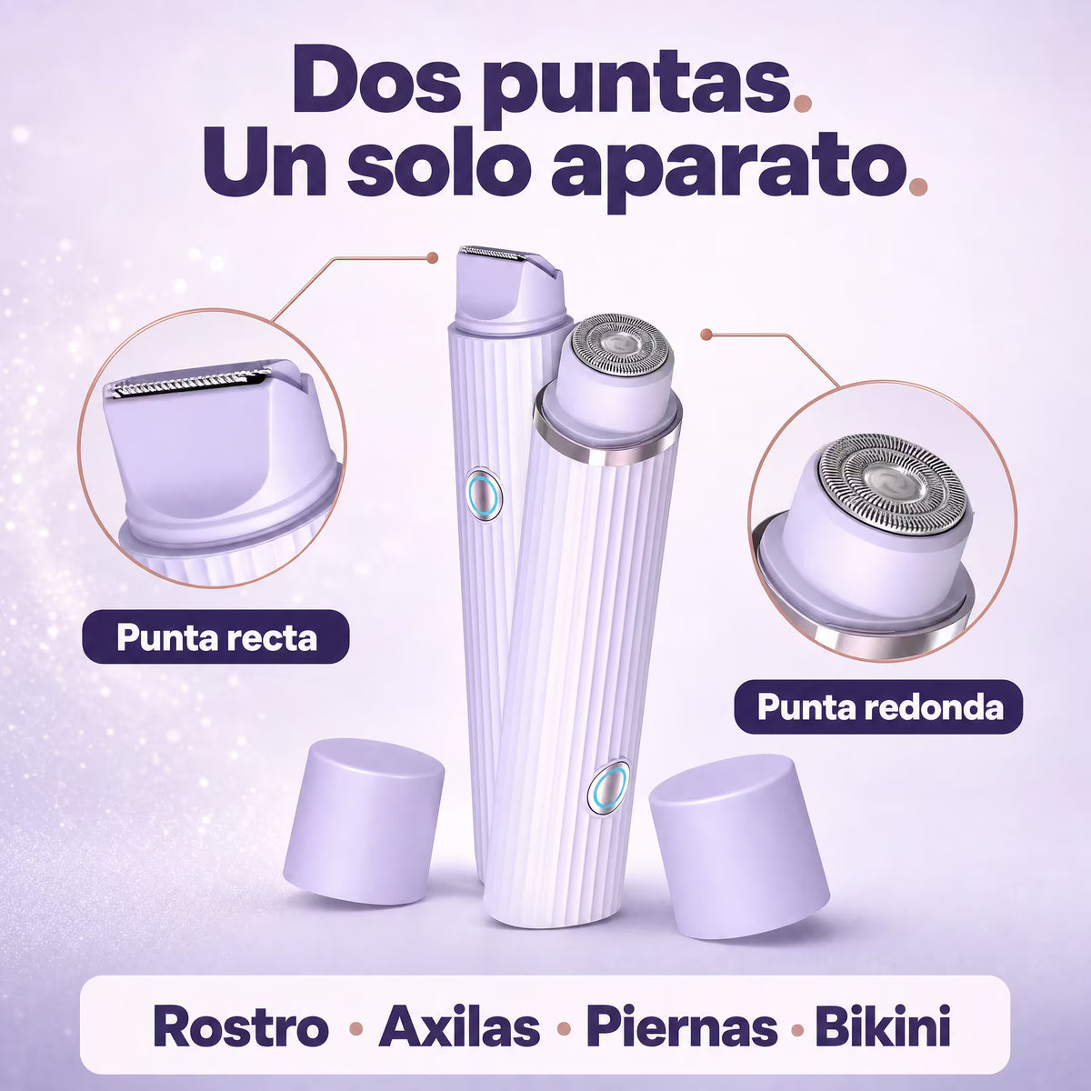 PureShave™ | Depiladora Corporal Eléctrica Doble Punta